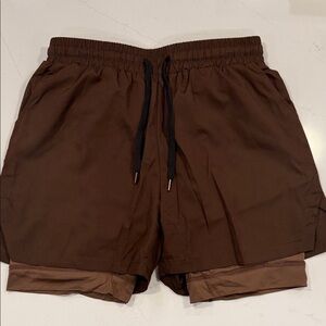 Amazon Men's Athletic Shorts in Dark Brown